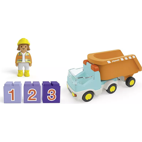 Playmobil Junior: Ανατρεπόμενο Φορτηγό Με Εργάτη 71685