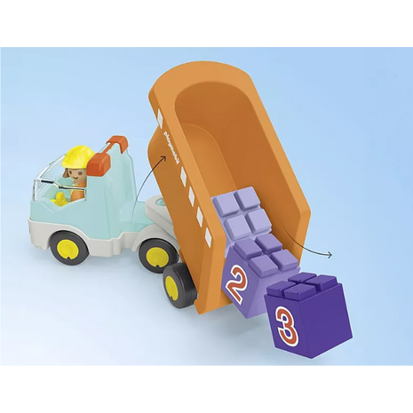 Playmobil Junior: Ανατρεπόμενο Φορτηγό Με Εργάτη 71685