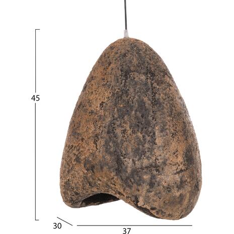 ΦΩΤΙΣΤΙΚΟ ΟΡΟΦΗΣ ΜΕ ΟΨΗ ΠΕΤΡΑΣ STONER (S) HM4417.03 ΓΚΡΙ/ΚΑΦΕ-- 37x30x45Υεκ.