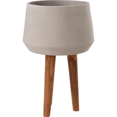 ΓΛΑΣΤΡΑ ΕΣΩΤ.ΧΩΡΟΥ QUAN HM4680.03L FIBER CEMENT ΓΚΡΙ--ΒΑΣΗ TEAK Φ38x62Υεκ