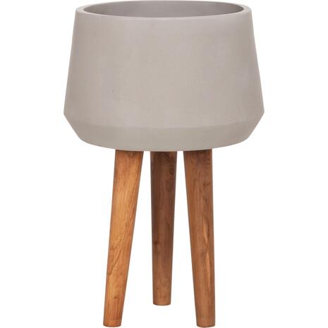 ΓΛΑΣΤΡΑ ΕΣΩΤ.ΧΩΡΟΥ QUAN HM4680.03L FIBER CEMENT ΓΚΡΙ--ΒΑΣΗ TEAK Φ38x62Υεκ