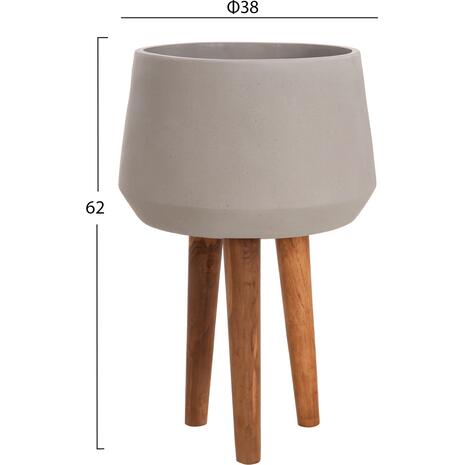 ΓΛΑΣΤΡΑ ΕΣΩΤ.ΧΩΡΟΥ QUAN HM4680.03L FIBER CEMENT ΓΚΡΙ--ΒΑΣΗ TEAK Φ38x62Υεκ