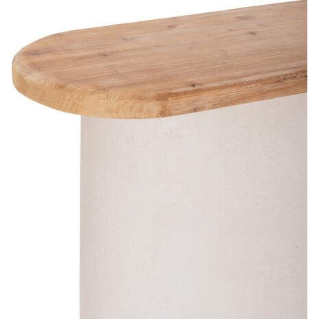 ΚΟΝΣΟΛΑ ΣΕΙΡΑ SANTORINI HM18338 ΤΟΠ ΞΥΛΟ ΕΛΑΤΟΥ-ΒΑΣΗ ΥΠΟΛΕΥΚΟ MDF 150x35x82Υεκ.