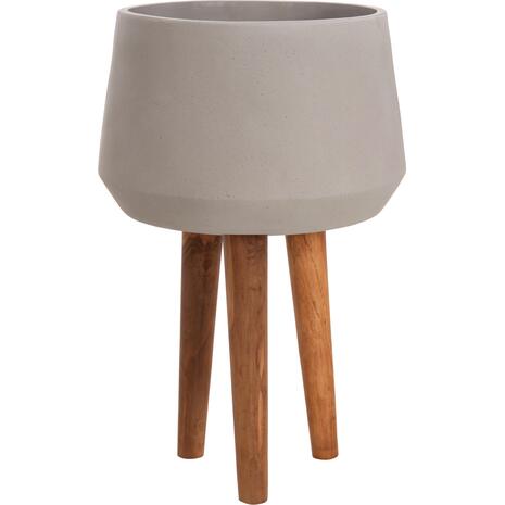 ΓΛΑΣΤΡΑ ΕΣΩΤ.ΧΩΡΟΥ QUAN HM4680.03L FIBER CEMENT ΓΚΡΙ--ΒΑΣΗ TEAK Φ38x62Υεκ