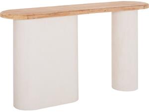 ΚΟΝΣΟΛΑ ΣΕΙΡΑ SANTORINI HM18338 ΤΟΠ ΞΥΛΟ ΕΛΑΤΟΥ-ΒΑΣΗ ΥΠΟΛΕΥΚΟ MDF 150x35x82Υεκ.