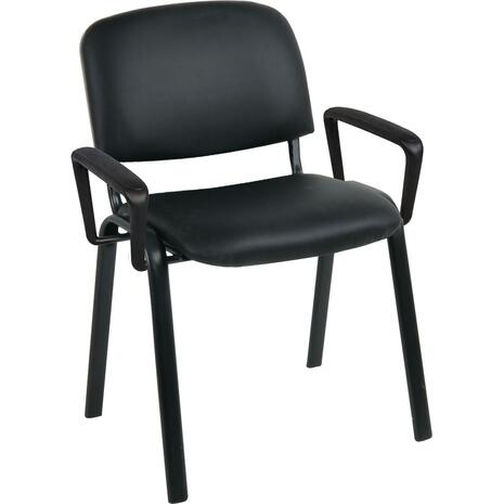 SIGMA Πολυθρόνα Γραφείου Επισκέπτη Μέταλλο Μαύρο / PVC Μαύρο (ΕΟ550,17Μ)