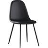 CELINA Καρέκλα Μέταλλο Βαφή Μαύρo, Pvc Μαύρο (σετ 4 τεμαχίων) (ΕΜ907,4ΜP)