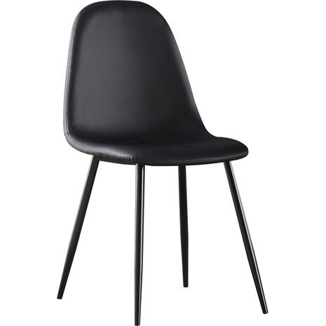 CELINA Καρέκλα Μέταλλο Βαφή Μαύρo, Pvc Μαύρο (σετ 4 τεμαχίων) (ΕΜ907,4ΜP)