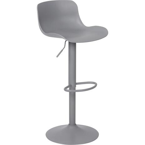 MOSS Σκαμπό BAR με Πλάτη, Μέταλλο Βαφή Γκρι, PP Γκρι, Ρύθμιση Ύψους, Περιστρεφόμενο (σετ 2 τεμαχίων) (ΕΜ200,3)