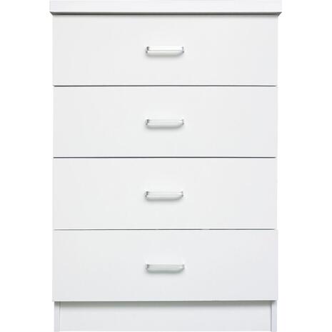 DRAWER Συρταριέρα με 4 Συρτάρια, Απόχρωση Άσπρο (Ε7396,1)