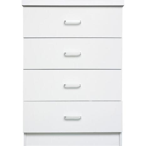 DRAWER Συρταριέρα με 4 Συρτάρια, Απόχρωση Άσπρο (Ε7396,1)
