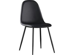 CELINA Καρέκλα Μέταλλο Βαφή Μαύρo, Pvc Μαύρο (σετ 4 τεμαχίων) (ΕΜ907,4ΜP)