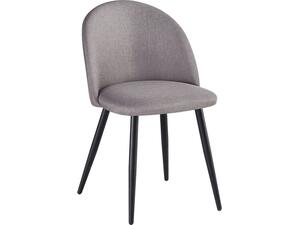 BELLA Καρέκλα Τραπεζαρίας, Μέταλλο Βαφή Μαύρο, Ύφασμα Απόχρωση Sand Grey (σετ 4 τεμαχίων) (ΕΜ757,10)