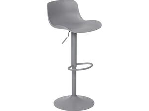 MOSS Σκαμπό BAR με Πλάτη, Μέταλλο Βαφή Γκρι, PP Γκρι, Ρύθμιση Ύψους, Περιστρεφόμενο (σετ 2 τεμαχίων) (ΕΜ200,3)