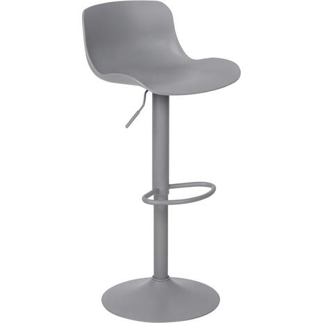 MOSS Σκαμπό BAR με Πλάτη, Μέταλλο Βαφή Γκρι, PP Γκρι, Ρύθμιση Ύψους, Περιστρεφόμενο (σετ 2 τεμαχίων) (ΕΜ200,3)