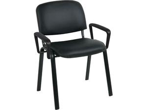 SIGMA Πολυθρόνα Γραφείου Επισκέπτη Μέταλλο Μαύρο / PVC Μαύρο (ΕΟ550,17Μ)