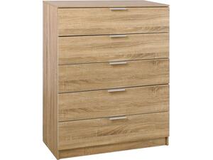 DRAWER Συρταριέρα με 5 Συρτάρια, Απόχρωση Sonoma (Ε758,2)
