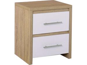 KENNEL Κομοδίνο 2 Συρτάρια, Απόχρωση Sonoma Άσπρο (Ε765,1)