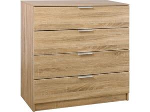 DRAWER Συρταριέρα με 4 Συρτάρια, Απόχρωση Sonoma (Ε759,2)