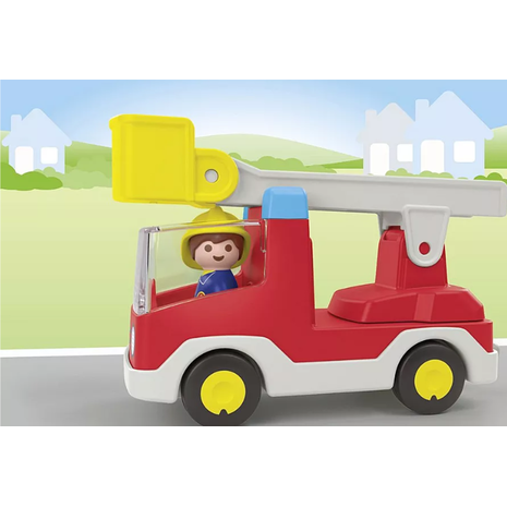 Playmobil Junior: Πυροσβέστης Με Κλιμακοφόρο Όχημα 71683
