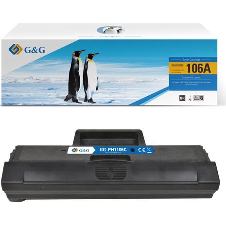 Τόνερ συμβατό G & G HP W1106A Black 106A 3k (new chip) (Black)