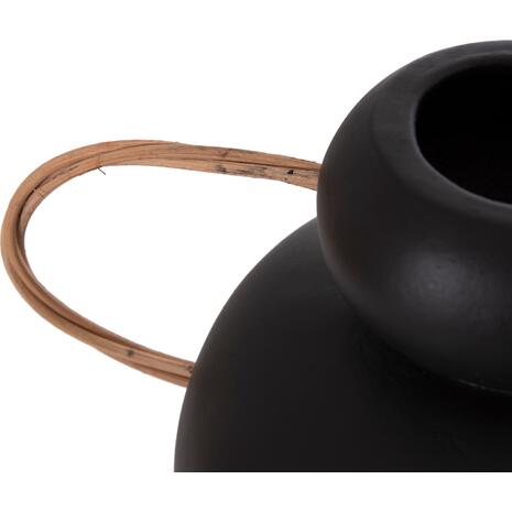 ΔΙΑΚΟΣΜΗΤΙΚΟ ΒΑΖΟ MIBO HM4688.01S ΤΕΡΑΚΟΤΑ ΜΑΥΡH--ΧΕΡΟΥΛΙΑ ΦΥΣΙΚΟ RATTAN 27x15x20Υεκ