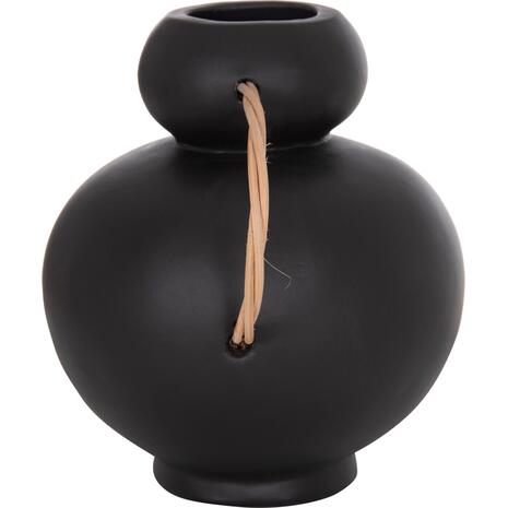 ΔΙΑΚΟΣΜΗΤΙΚΟ ΒΑΖΟ MIBO HM4688.01S ΤΕΡΑΚΟΤΑ ΜΑΥΡH--ΧΕΡΟΥΛΙΑ ΦΥΣΙΚΟ RATTAN 27x15x20Υεκ