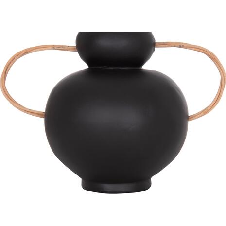 ΔΙΑΚΟΣΜΗΤΙΚΟ ΒΑΖΟ MIBO HM4688.01S ΤΕΡΑΚΟΤΑ ΜΑΥΡH--ΧΕΡΟΥΛΙΑ ΦΥΣΙΚΟ RATTAN 27x15x20Υεκ