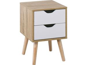 ALINA Κομοδίνο Απόχρωση Sonoma - Άσπρο - Πόδι Φυσικό (Ε745,1)