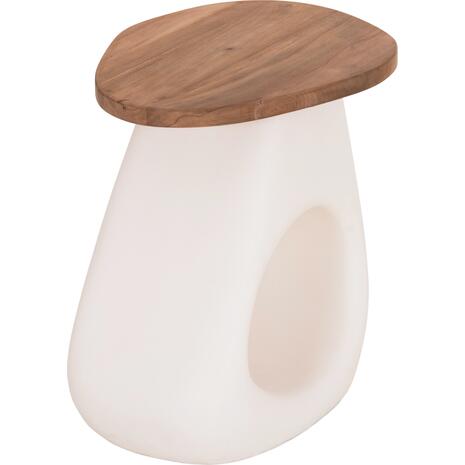 ΒΟΗΘΗΤΙΚΟ ΤΡΑΠΕΖΙ AIDA HM4692.02 FIBER CEMENT ΛΕΥΚΟ--ΞΥΛΟ TEAK TOP 47x60x59Υεκ