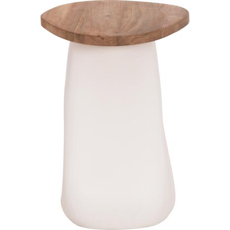 ΒΟΗΘΗΤΙΚΟ ΤΡΑΠΕΖΙ AIDA HM4692.02 FIBER CEMENT ΛΕΥΚΟ--ΞΥΛΟ TEAK TOP 47x60x59Υεκ