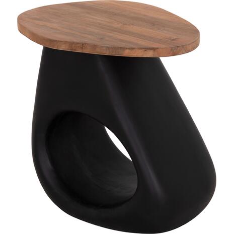 ΒΟΗΘΗΤΙΚΟ ΤΡΑΠΕΖΙ AIDA HM4692.01 FIBER CEMENT ΜΑΥΡΟ--ΞΥΛΟ TEAK TOP 47x60x59Υεκ