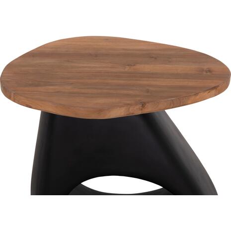 ΒΟΗΘΗΤΙΚΟ ΤΡΑΠΕΖΙ AIDA HM4692.01 FIBER CEMENT ΜΑΥΡΟ--ΞΥΛΟ TEAK TOP 47x60x59Υεκ