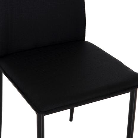 ΚΑΡΕΚΛΑ ΤΡΑΠΕΖΑΡΙΑΣ PERKY HM18347.02 ΜΑΥΡΟ ΥΦΑΣΜΑ & ΜΕΤΑΛΛΙΚΑ ΠΟΔΙΑ 44x60x87Υεκ (σετ 4 τεμαχίων)