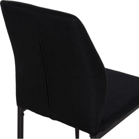 ΚΑΡΕΚΛΑ ΤΡΑΠΕΖΑΡΙΑΣ DIAZ HM18346.02 ΜΑΥΡΟ ΥΦΑΣΜΑ & ΜΕΤΑΛΛΙΚΑ ΠΟΔΙΑ 43x52x87Υεκ. (σετ 4 τεμαχίων)