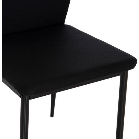 ΚΑΡΕΚΛΑ ΤΡΑΠΕΖΑΡΙΑΣ DIAZ HM18346.02 ΜΑΥΡΟ ΥΦΑΣΜΑ & ΜΕΤΑΛΛΙΚΑ ΠΟΔΙΑ 43x52x87Υεκ. (σετ 4 τεμαχίων)