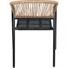 ΠΟΛΥΘΡΟΝΑ HOMAN HM6430.03 ΜΑΥΡΟ ΜΕΤΑΛΛΟ & TEXTILENE--ΜΠΕΖ P.E.RATTAN 53,5x62x75Υεκ