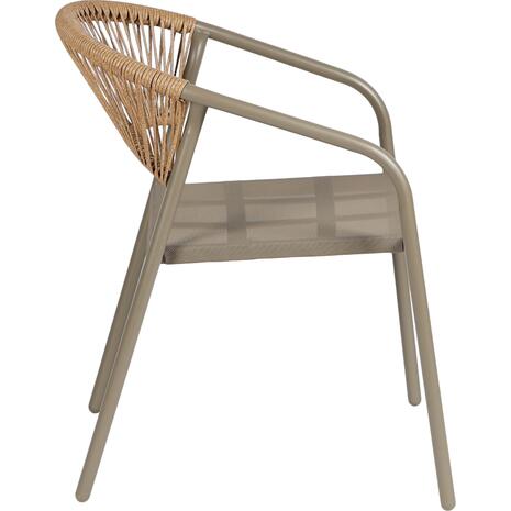 ΠΟΛΥΘΡΟΝΑ HOMAN HM6430.04 ΣΑΜΠΑΝΙ ΜΕΤΑΛΛΟ & TEXTILENE--ΜΠΕΖ P.E.RATTAN 53,5x62x75Υεκ