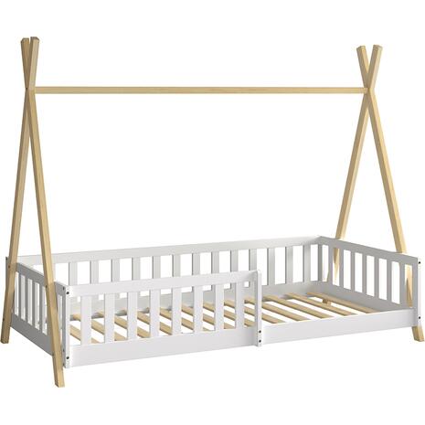 ΚΡΕΒΑΤΙ ΠΑΙΔΙΚΟ ΜΕ ΚΑΓΚΕΛΑ MUNK HM739.03 τ.MONTESSORI ΠΕΥΚΟ ΦΥΣΙΚΟ-ΛΕΥΚΟ--190x90εκ