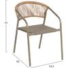 ΠΟΛΥΘΡΟΝΑ HOMAN HM6430.04 ΣΑΜΠΑΝΙ ΜΕΤΑΛΛΟ & TEXTILENE--ΜΠΕΖ P.E.RATTAN 53,5x62x75Υεκ