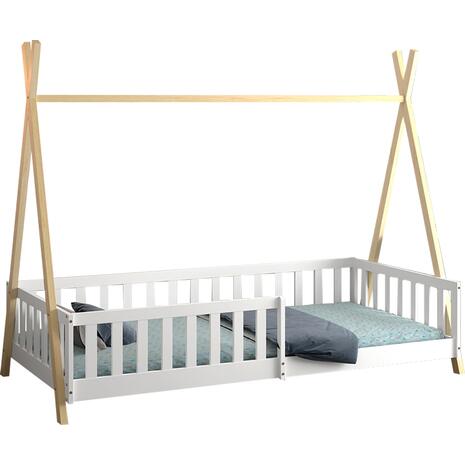 ΚΡΕΒΑΤΙ ΠΑΙΔΙΚΟ ΜΕ ΚΑΓΚΕΛΑ MUNK HM739.03 τ.MONTESSORI ΠΕΥΚΟ ΦΥΣΙΚΟ-ΛΕΥΚΟ--190x90εκ