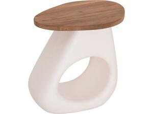 ΒΟΗΘΗΤΙΚΟ ΤΡΑΠΕΖΙ AIDA HM4692.02 FIBER CEMENT ΛΕΥΚΟ--ΞΥΛΟ TEAK TOP 47x60x59Υεκ