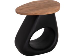 ΒΟΗΘΗΤΙΚΟ ΤΡΑΠΕΖΙ AIDA HM4692.01 FIBER CEMENT ΜΑΥΡΟ--ΞΥΛΟ TEAK TOP 47x60x59Υεκ