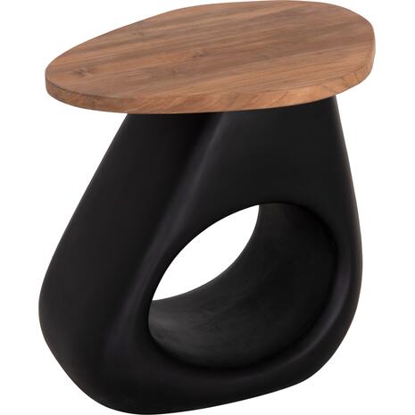 ΒΟΗΘΗΤΙΚΟ ΤΡΑΠΕΖΙ AIDA HM4692.01 FIBER CEMENT ΜΑΥΡΟ--ΞΥΛΟ TEAK TOP 47x60x59Υεκ