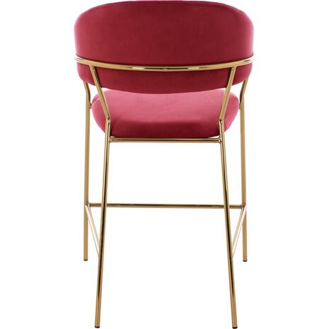 ΣΚΑΜΠΟ ΜΕΣ.ΥΨΟΥΣ THEODORE HM8734.06 ΒΕΛΟΥΔΟ ΚΟΚΚΙΝΟ--ΕΠΙΧΡΥΣΟΣ ΣΚΕΛΕΤΟΣ 60x55x100Yεκ (σετ 2 τεμαχίων)