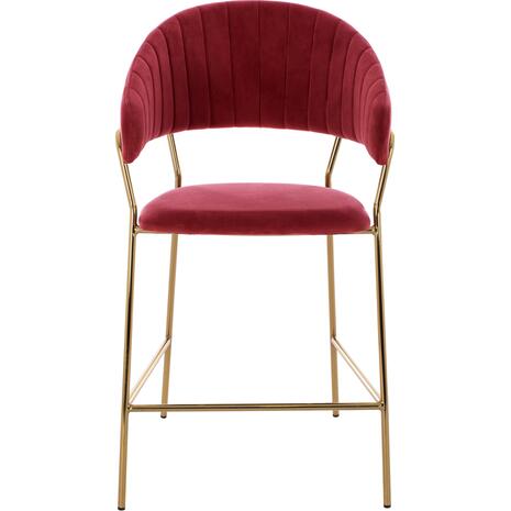 ΣΚΑΜΠΟ ΜΕΣ.ΥΨΟΥΣ THEODORE HM8734.06 ΒΕΛΟΥΔΟ ΚΟΚΚΙΝΟ--ΕΠΙΧΡΥΣΟΣ ΣΚΕΛΕΤΟΣ 60x55x100Yεκ (σετ 2 τεμαχίων)