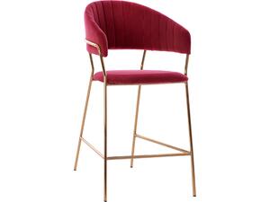 ΣΚΑΜΠΟ ΜΕΣ.ΥΨΟΥΣ THEODORE HM8734.06 ΒΕΛΟΥΔΟ ΚΟΚΚΙΝΟ--ΕΠΙΧΡΥΣΟΣ ΣΚΕΛΕΤΟΣ 60x55x100Yεκ (σετ 2 τεμαχίων)