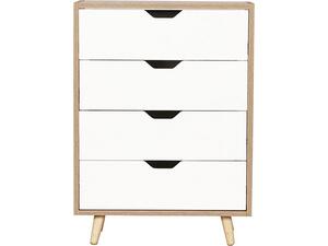 ALINA Συρταριέρα με 4 Συρτάρια Απόχρωση Sonoma - Άσπρο (Ε746,1)