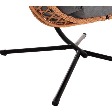 ΚΡΕΜΑΣΤΗ ΦΩΛΙΑ NESTA HM6468.05 ΜΑΥΡΟ ΜΕΤΑΛΛΟ--ΚΑΦΕ P.E.RATTAN 100x100x190Υεκ.