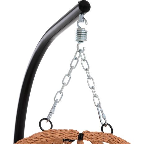ΚΡΕΜΑΣΤΗ ΦΩΛΙΑ NESTA HM6468.05 ΜΑΥΡΟ ΜΕΤΑΛΛΟ--ΚΑΦΕ P.E.RATTAN 100x100x190Υεκ.